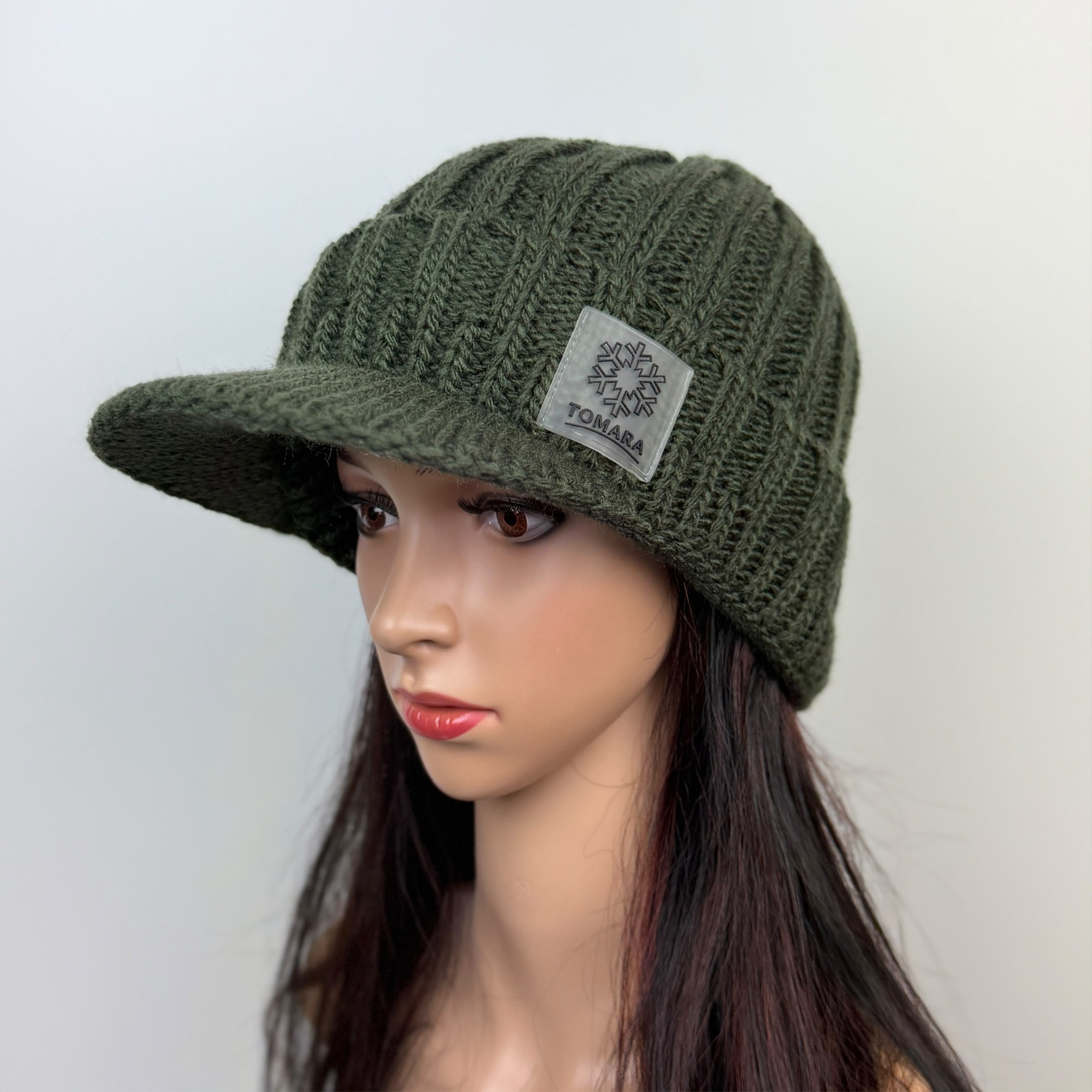 Strickcap– olivgrün