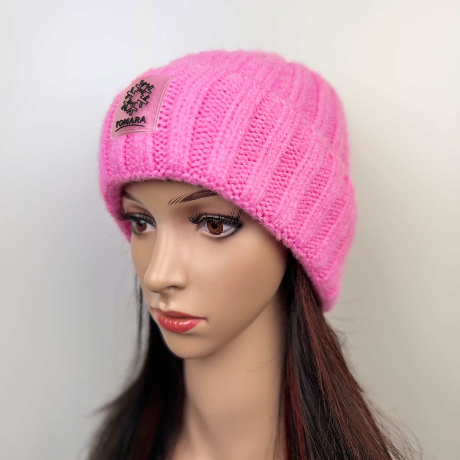 Mütze kurz –Mohair pink