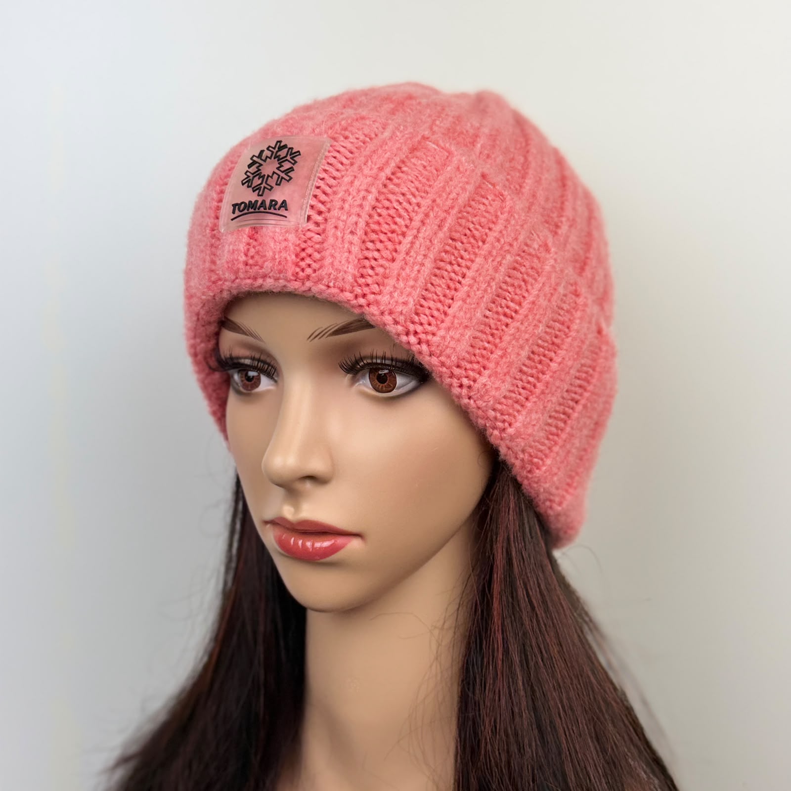 Mütze kurz–Mohair pastellpfirsich/ apricot