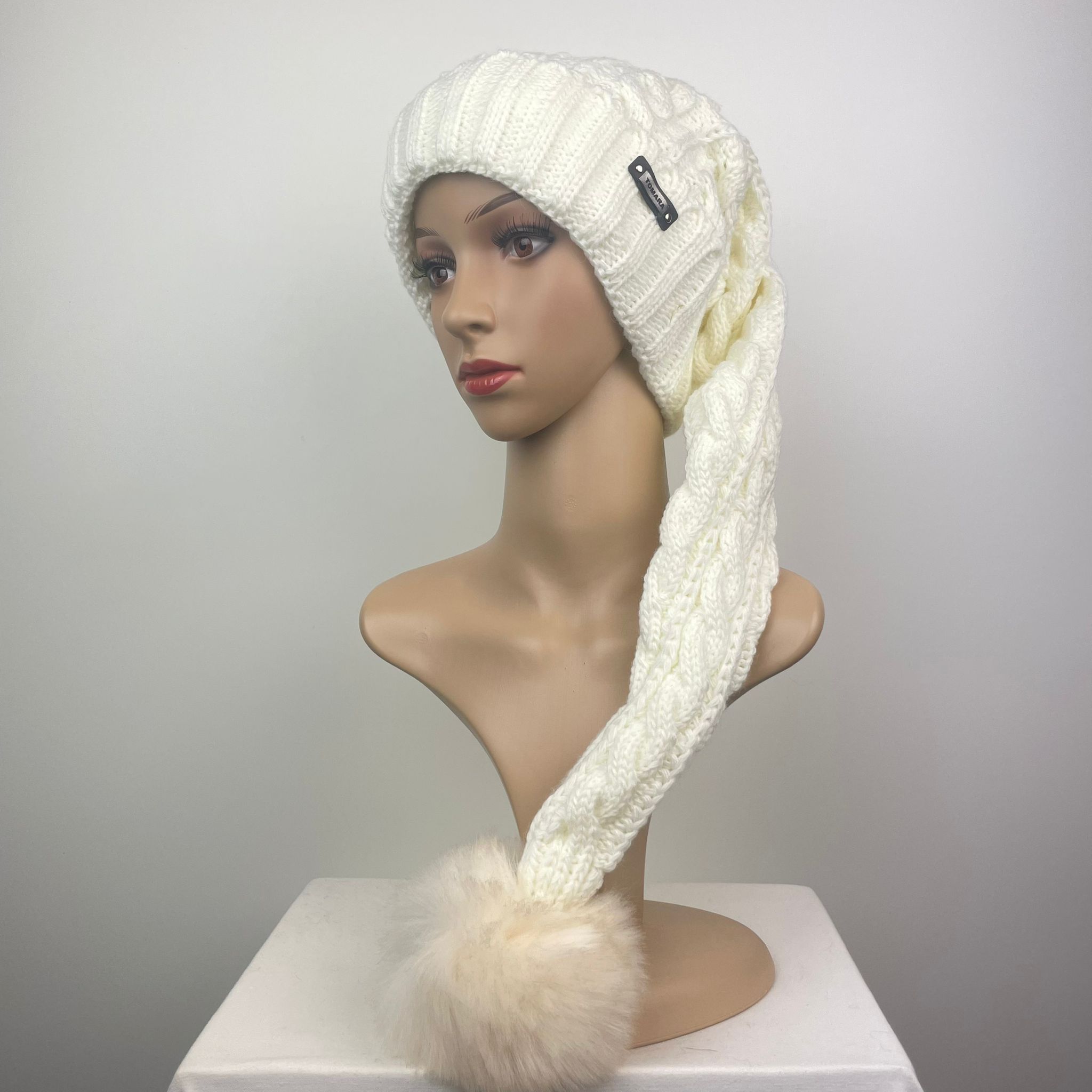 Pudelmütze XXL wollweiss 