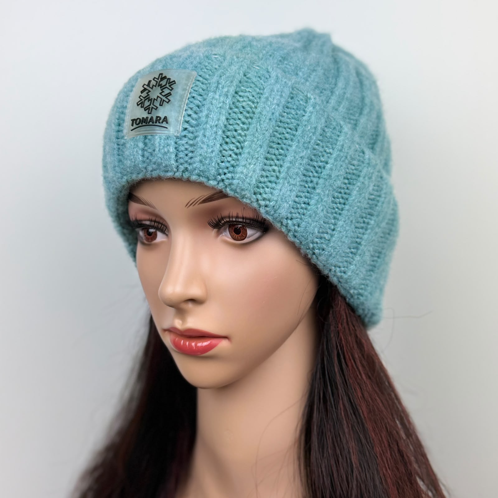 Mütze kurz –Mohair pastellblau